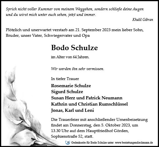 Profilbild von Bodo Schulze