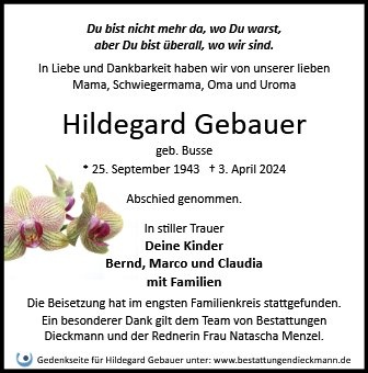 Profilbild von Hildegard Gebauer