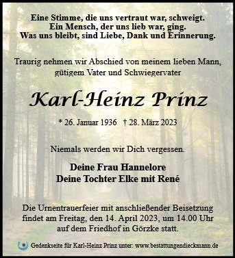 Erinnerungsbild für Karl-Heinz Prinz